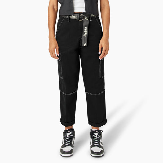 Dickies New | Women's Relaxed Fit Contrast Stitch Cropped Cargo Pants