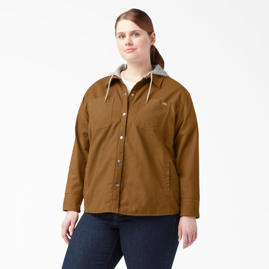 Dickies Recommended | Women's Plus Duck Hooded Shirt Jacket