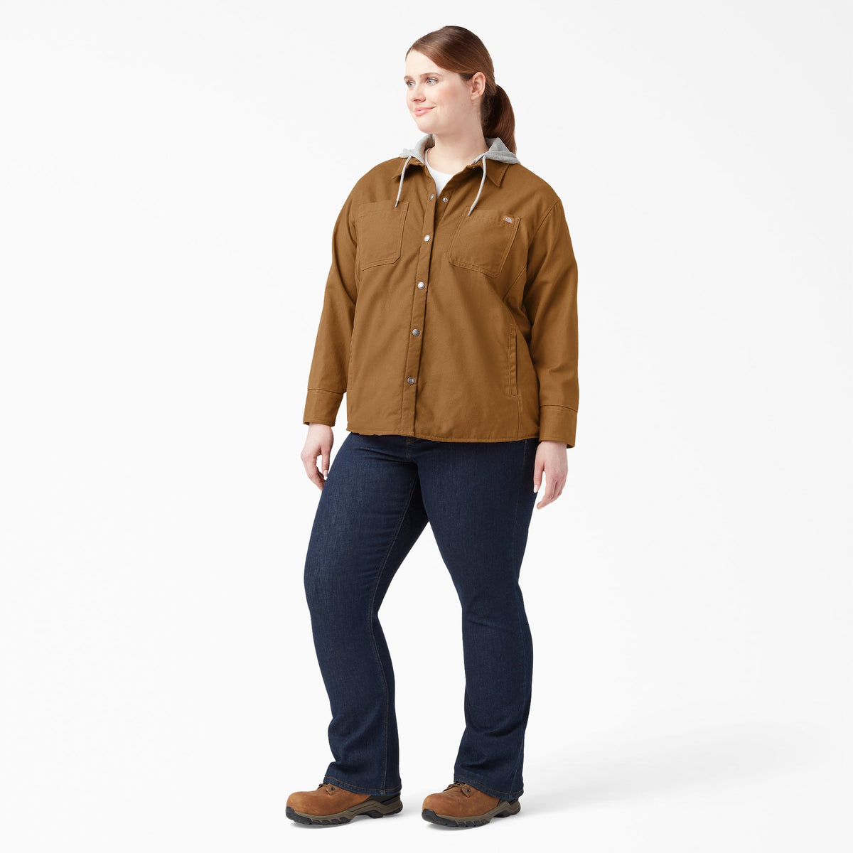 Dickies Recommended | Women's Plus Duck Hooded Shirt Jacket
