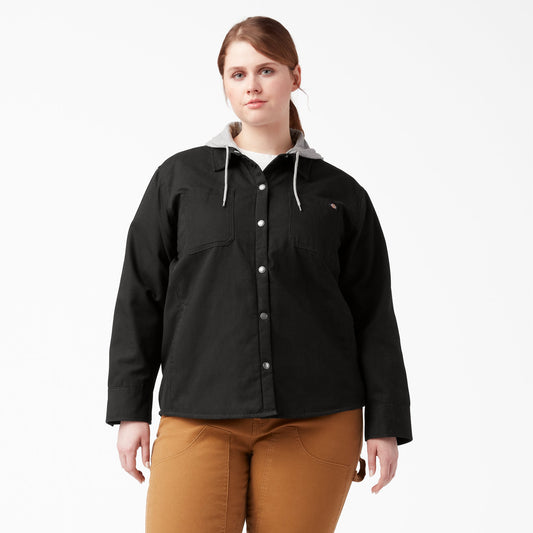 Dickies Customer Favorite | Women's Plus Duck Hooded Shirt Jacket